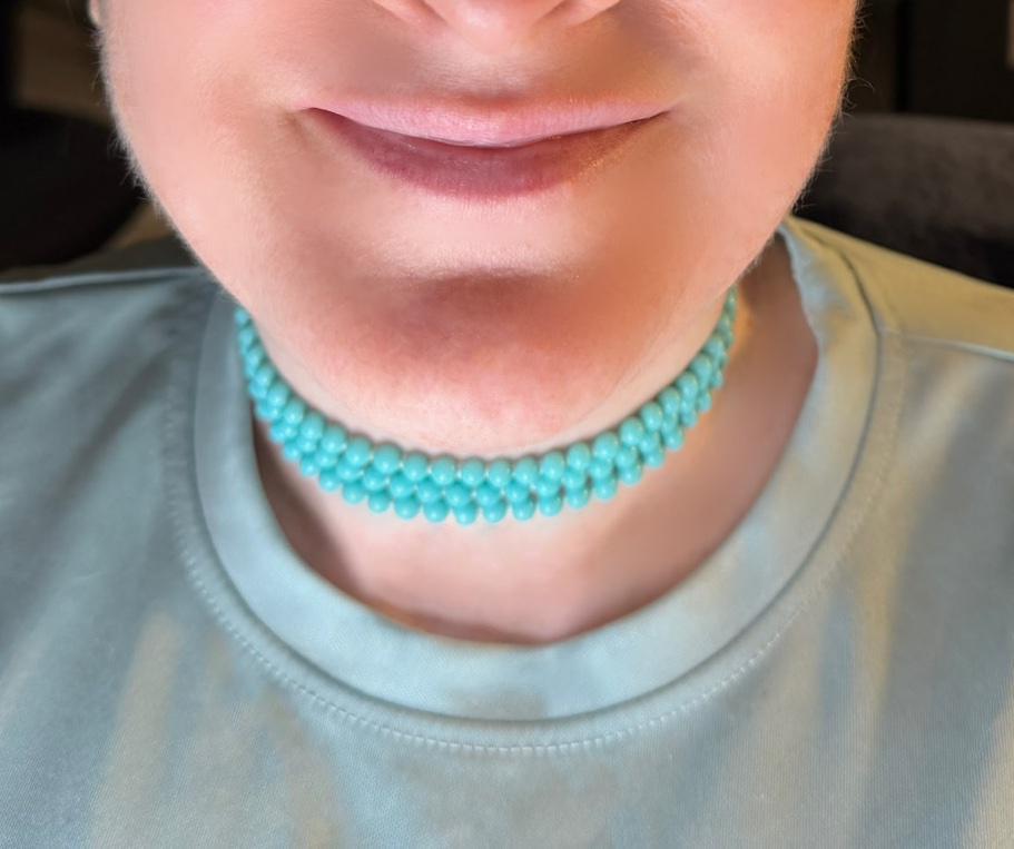 Antique/vintage 1920s/30s Art Deco Era Turquoise Glass Beaded