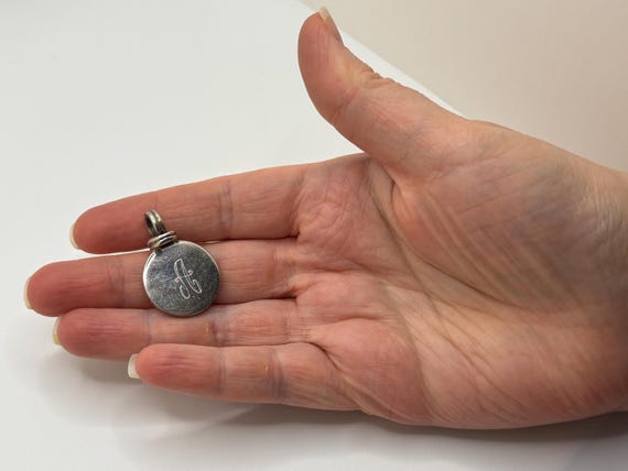 Vintage Solid Sterling Silver Initial “A” Round P… - image 6