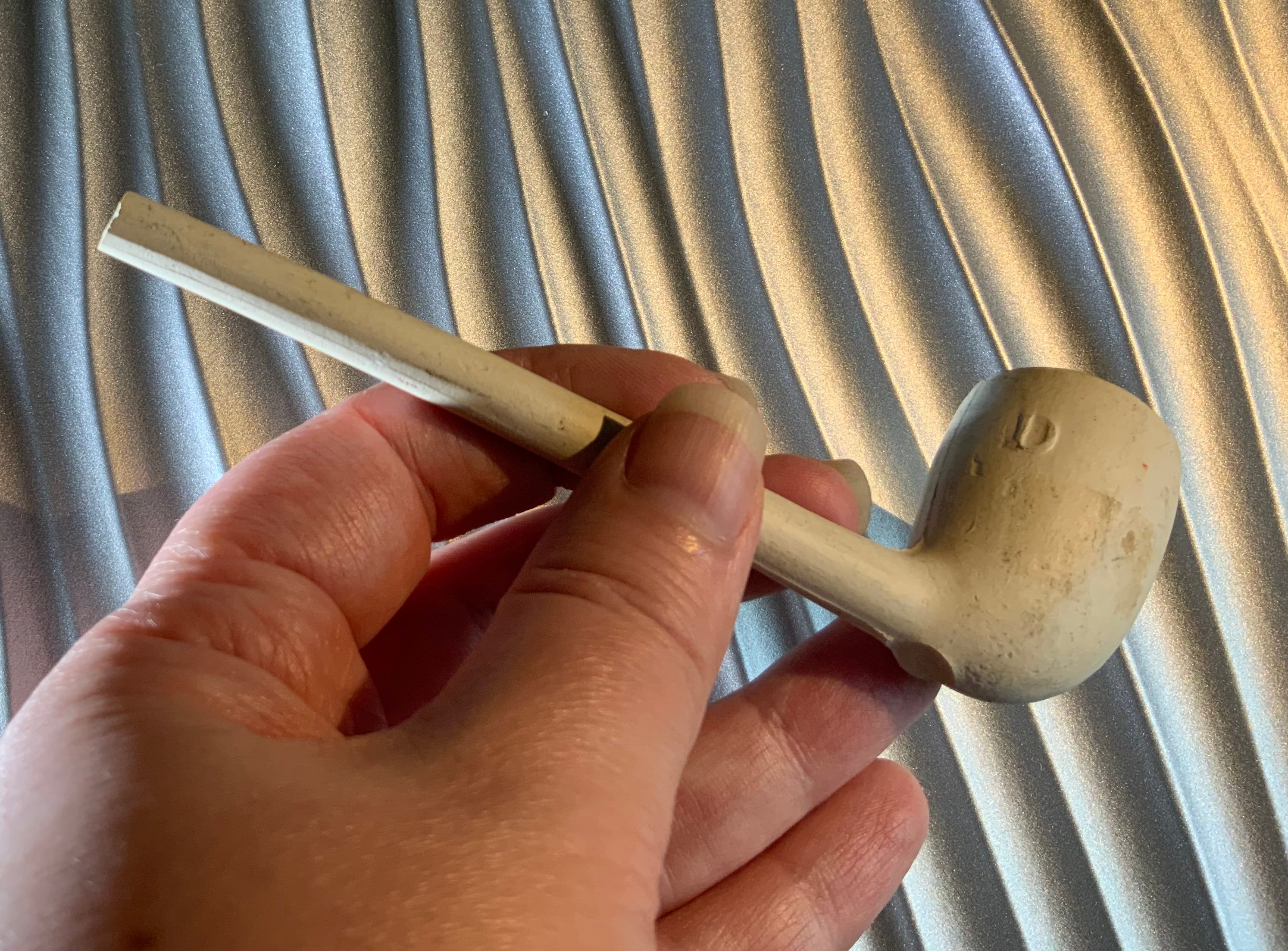 Antique Signed T D Clay Pipe circa 1800s tip broken off Etsy