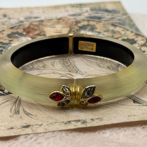 Vintage ALEXIS BITTAR Lucite und Strass Oval Armreif