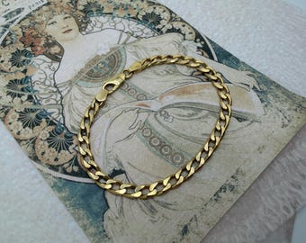 Vintage Solid 18K Gold Ladies 5mm Curb Link Bracelet 7.5 inches long