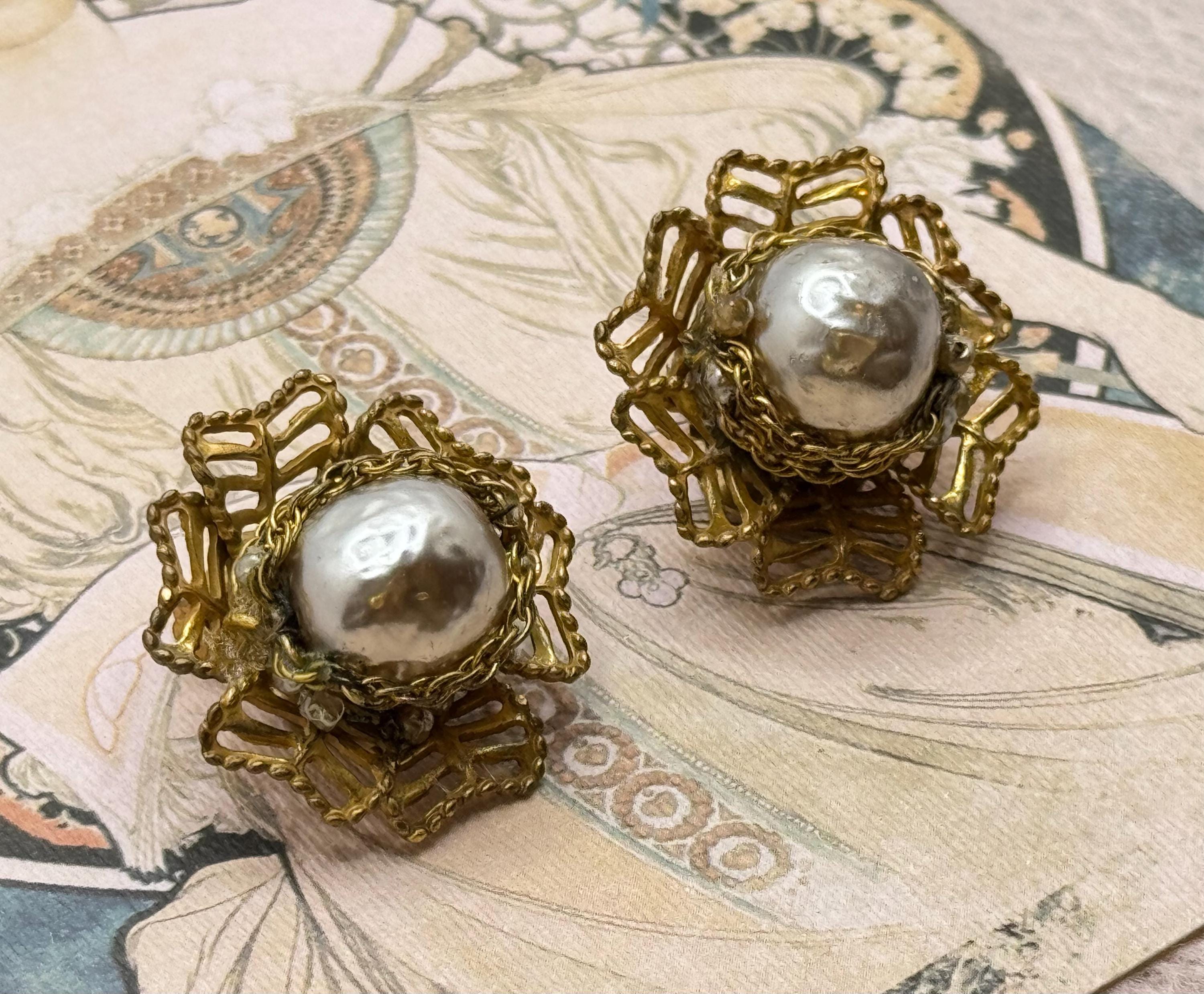 Boucles D'oreilles Vintage Anciennes à Clips - Réf. 345, Sans Marque, Occasion, Style Rétro