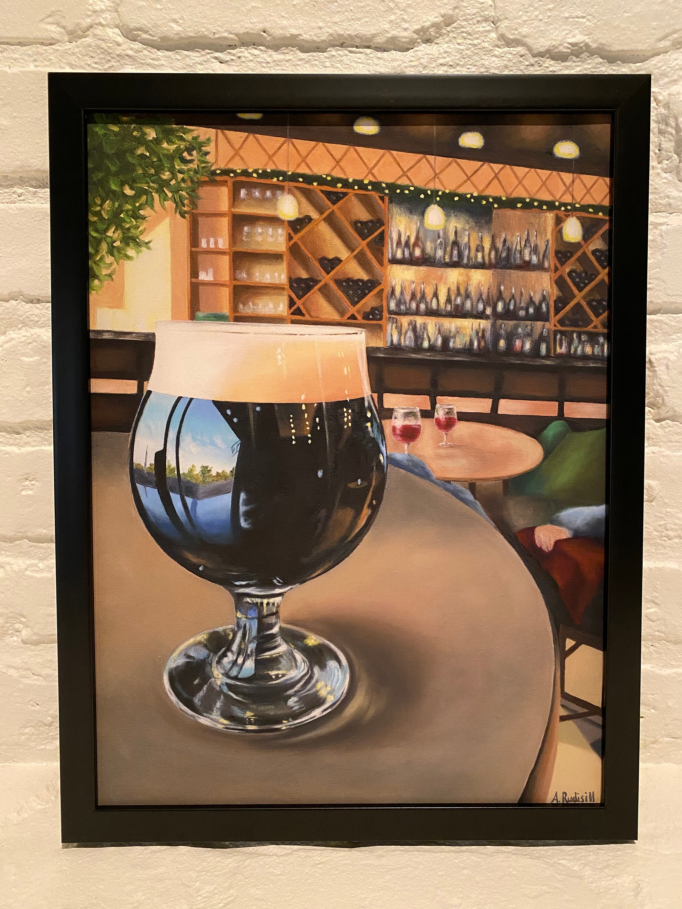 Beer Glass Painting Print of Coffee Stout. Beer Wall Art. Home Etsy