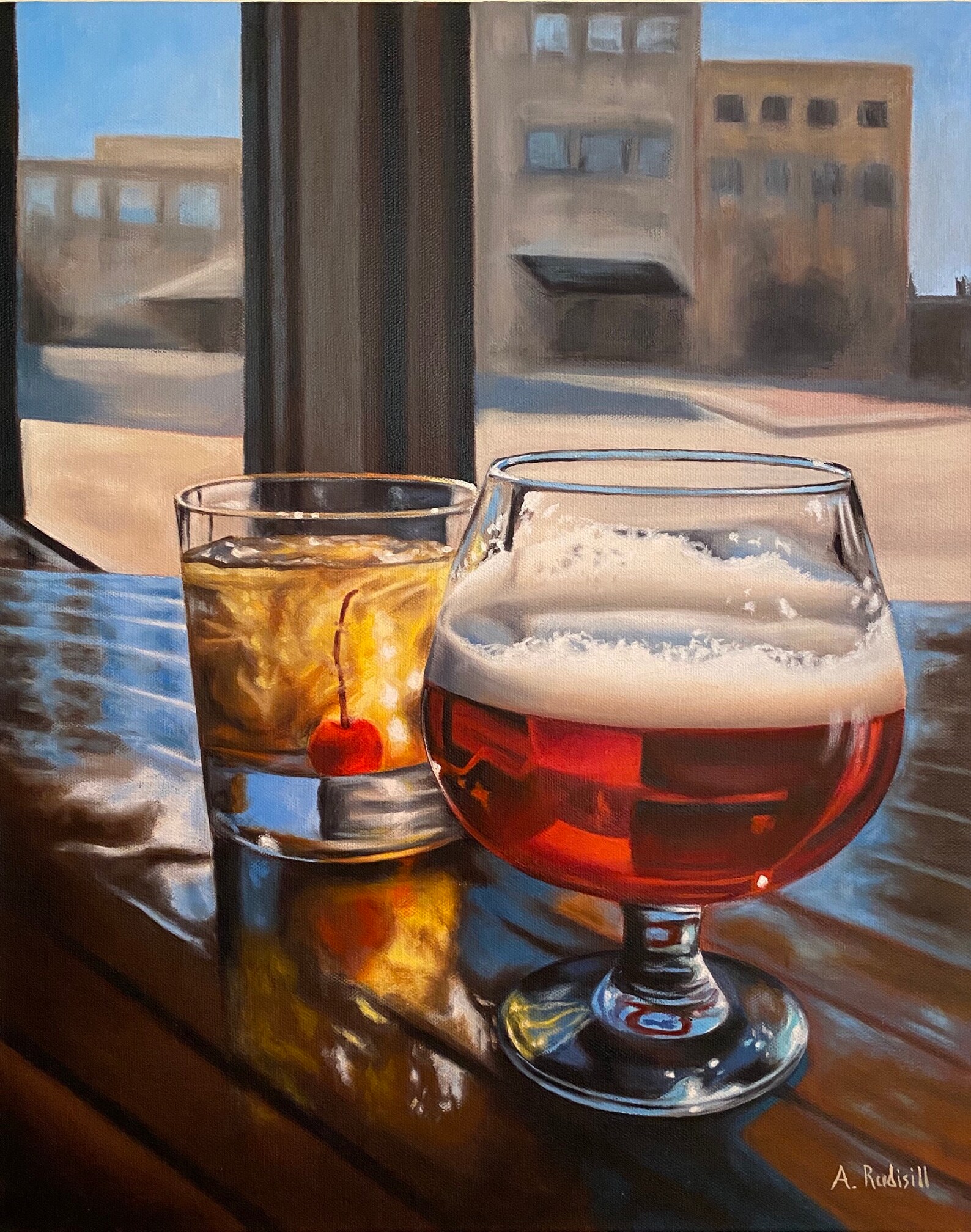 Beer Glass Painting Print. Octoberfest and Old Fashioned. Beer Etsy