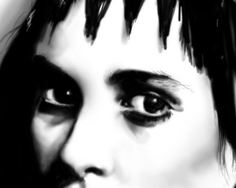 Beetlejuice Inspired Poster - Winona Ryder Art Print - Lydia Deetz, movie art, home decor, black and white, halloween, Tim Burton, wall art