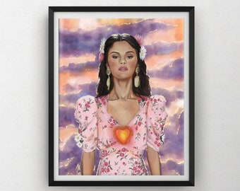 Selena Gomez Inspired De Una Vez Art Print Poster - Musician, Painting, Friend Gift Idea, Wall decor, Home decor, Selenator, Living Room