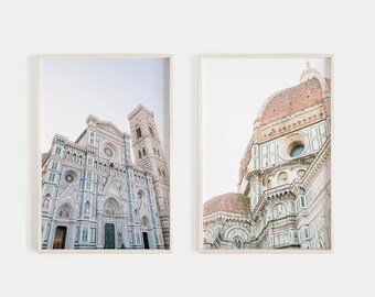 arte de parede de florença itália, conjunto de 2 impressões, arte de parede da europa, impressão duomo, arte de parede grande da itália, impressão de fotografia de viagens na europa, parede de galeria