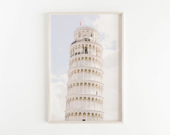 pisa wall art, leaning tower of pisa, travel photography, minimalist art print, travel large wall art, europe photography, home decor