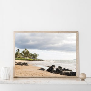 impressão de fotografia de praia de maui, arte de parede de viagem do havaí, fotografia da natureza, arte de paisagem, decoração de casa, impressão do oceano, impressão de arte de praia