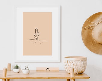 desert line drawing, arizona saguaro abstract print, minimalist art, modern abstract wall art, contemporary art, wall decor, printable art