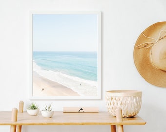 ocean photography print, ocean wall art, beach print, california malibu beach photo, blue home decor, ocean waves art, pacific ocean, sea