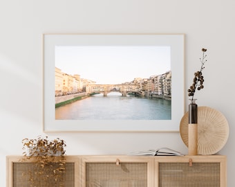 florence wall art, ponte vecchio photography, italy print, travel print, large wall art, europe photo, home decor, statement art, arno river