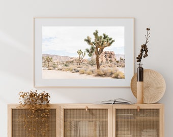 Impresión de árbol de Josué, impresión de fotografía de paisaje, arte de pared bohemio, impresión de cactus, decoración del hogar del desierto, impresión del desierto de California, arte de pared de naturaleza