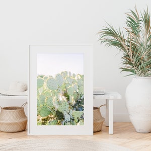 cactus home decor, succulent wall art, prickly pear cactus print, desert print, botanical print, botanical wall decor, arizona print image 1