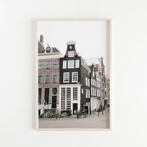 sztuka ścienna amsterdam, wydruk kanału amsterdam, sztuka ścienna podróżnicza, fotografia europejska, wystrój domu kanałowego, wystrój domu europejskiego, wydruk artystyczny