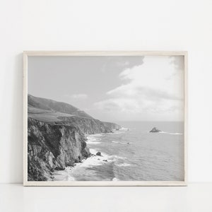 Schwarz-Weiß-Ozean, großes Wandbild, Landschaftsbild, Landschaft, Nord-Kalifornien, Wohndekor