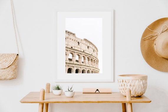 rome photography, rome colosseum wall art, italy print, travel photography print, minimalist wall decor, large wall art, beige statement art