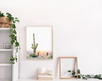 cactus print, boho wall art, saguaro cactus print, tucson arizona wall art, travel large wall art, botanical, succulent wall art