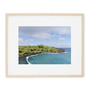 waianapanapa black sand beach maui landscape photography print, hawaii travel wall art, nature photography, ocean print, beach art print