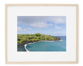 waianapanapa black sand beach maui landscape photography print, hawaii travel wall art, nature photography, ocean print, beach art print