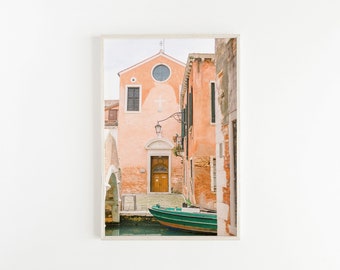 italy photography, venice italy wall art print, europe wall art, home decor, travel wall art, large wall art, pink wall art