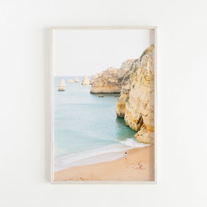 ビーチ ウォール アート、旅行用ウォール アート、海のプリント、大きな壁の装飾、ミニマリスト プリント、家の装飾、海岸沿いの大きな壁アート プリント、ポルトガルのプリント