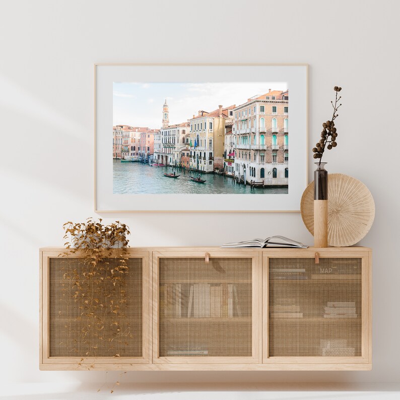 venice italy wall art, gondola wall art, venice canal print, italy wall art, europe travel photography print, large wall art, gondola print image 2