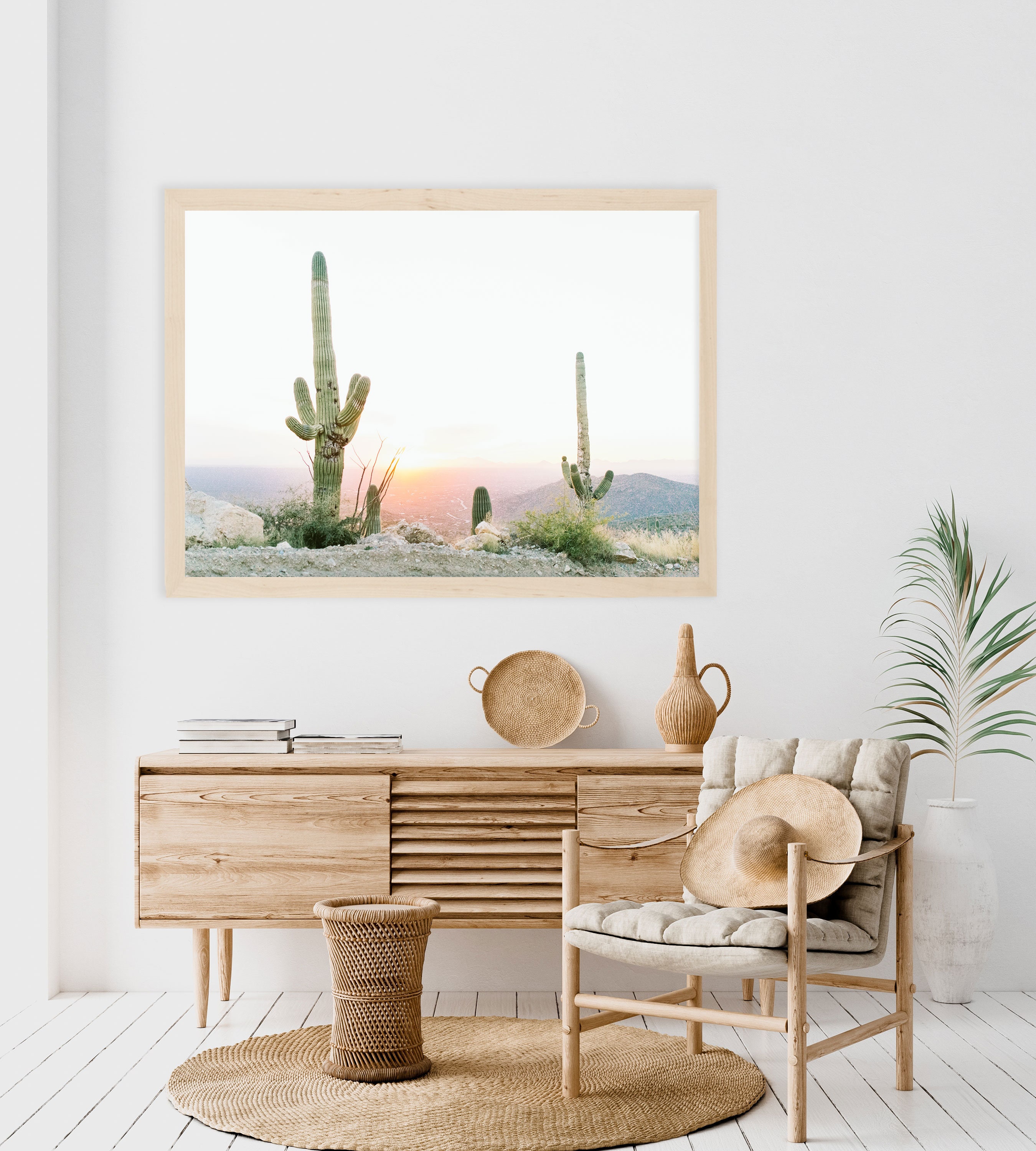 Saguaro Print Cactus Print Boho Home Decor Arizona Sunset - Etsy