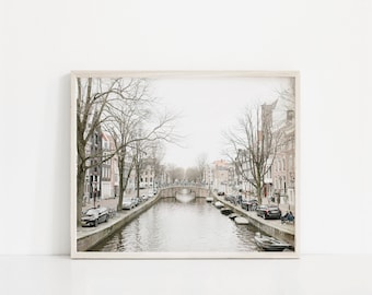 amsterdam print, amsterdam canal photography print, travel wall art, travel photography, europe home decor, travel decor, fine art print