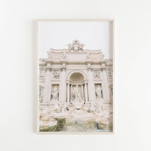 trevi fountain print, rome photography, italy print, travel decor, minimalist wall decor, large wall art, statement art print, beige decor