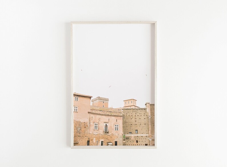 Rome photography rome rooftops minimalist wall art italy Etsy