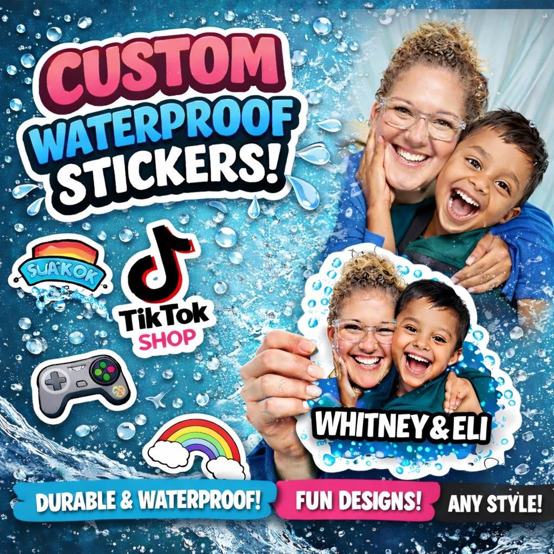 Custom Waterproof Sticker - Etsy