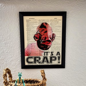 It's a CRAP! 8x10 Print on Vintage Dictionary Page, Funny Sci Fi Bathroom Decor, Funny Gift for Nerd, Geek decor, Toilet Humor