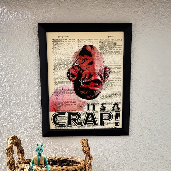 It's a CRAP! 8x10 Print on Vintage Dictionary Page, Funny Sci Fi Bathroom Decor, Funny Gift for Nerd, Geek decor, Toilet Humor