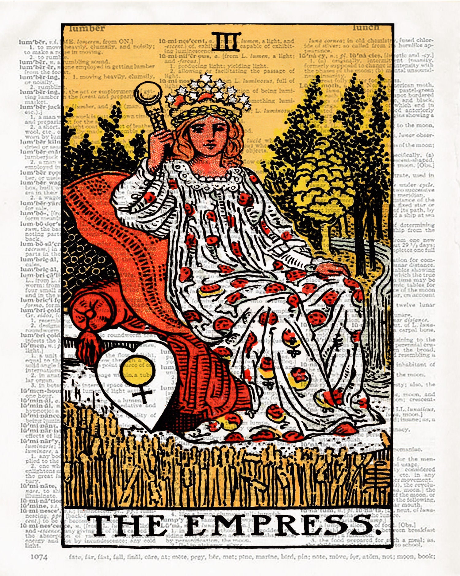 The Empress Tarot Card Art Print Major Arcana Gothic home Etsy