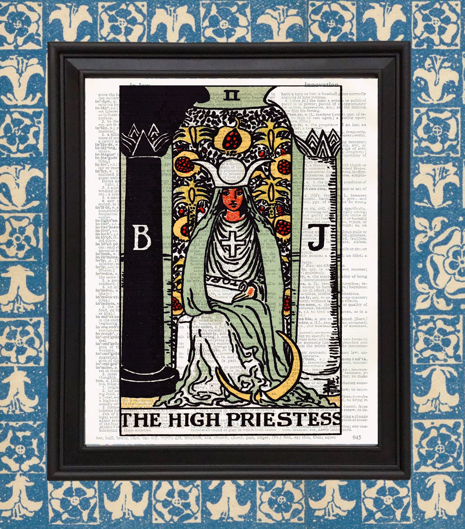 Home Decor Frame Not included Wall Art Tarot Print Dictionary Prints High Priestess Poster