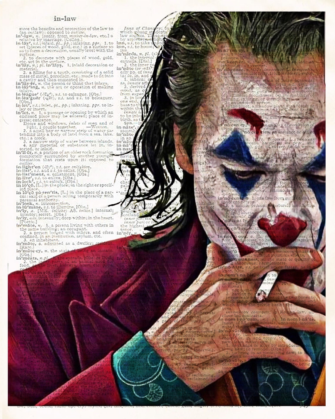 Joaquin Phoenix Joker Smoking Joker 2019 movie Poster Wall Etsy