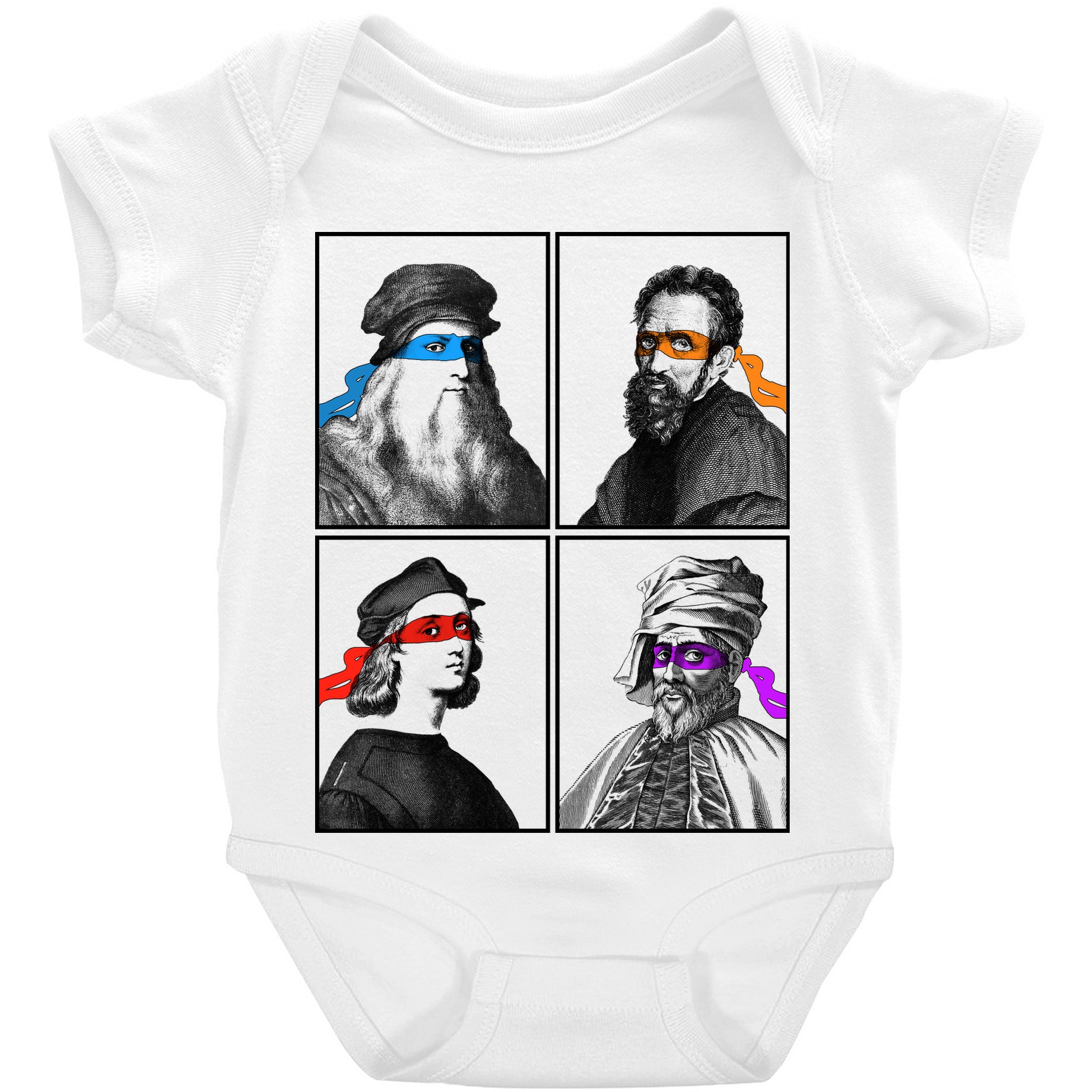 Teenage Mutant Ninja Artists Tmnt Leonardo Donatello Raphael Michelangelo  Parody Renaissance Ninja Turtle Funny Men Women Kid Baby 