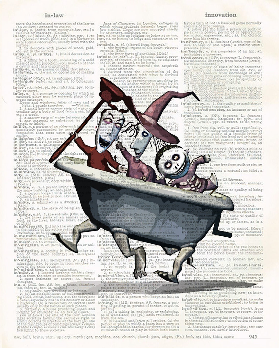 Lock Shock and Barrel in Tub Nightmare Before Christmas Decor Etsy