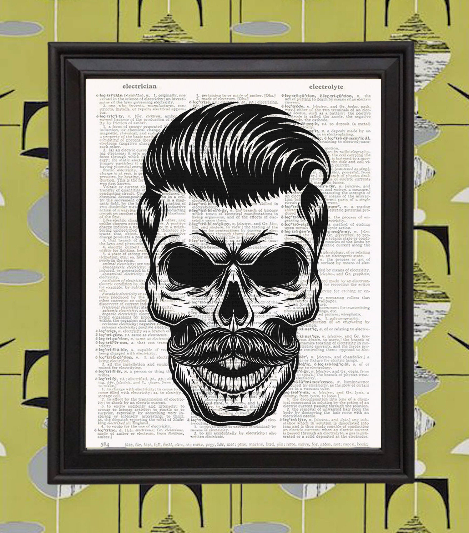 Hipster Slick Back Hair Skull With Mustache Barber Shop Wall - Etsy Australia Hipster Slick Back Hair Skull With Mustache Barber Shop Wall - Etsy Australia