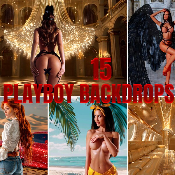 15 toiles de fond Playboy, assortiment de décors numériques, superpositions de toile de fond pour la photographie, superpositions d'arrière-plan numériques, superpositions de textures Photoshop
