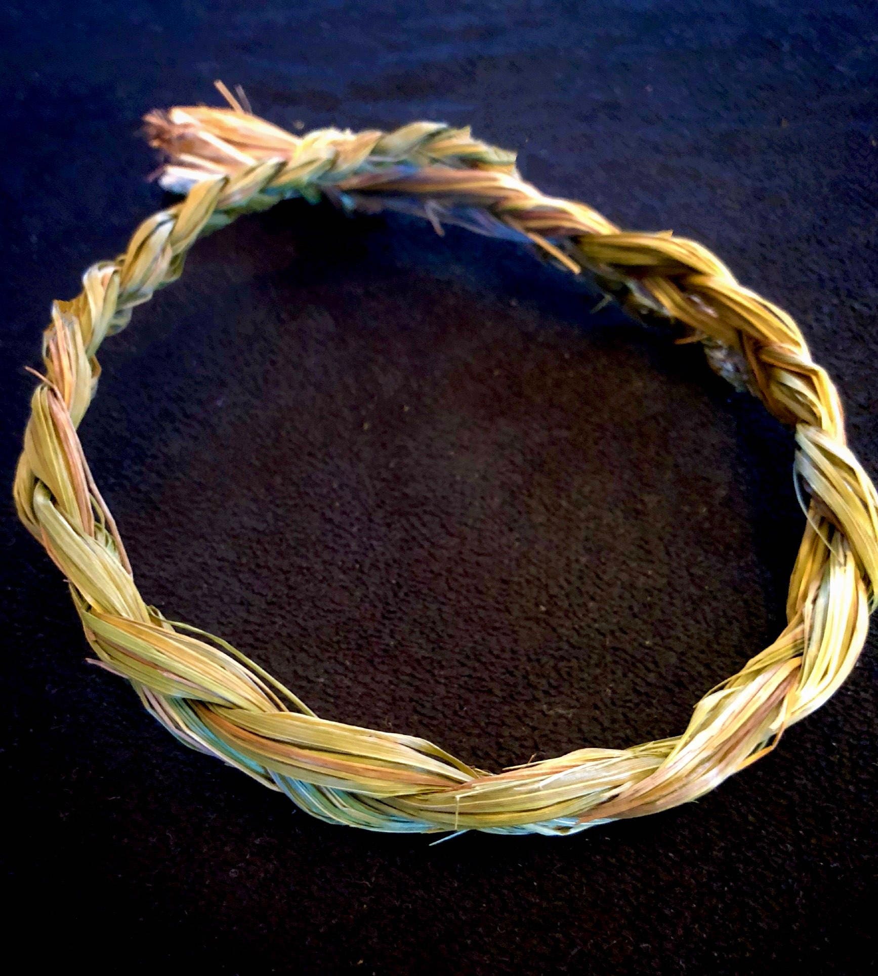 Authentic Ojibwe Indian Sweet Grass Braid Smudge Incense Purify -   Log Cabin Decor