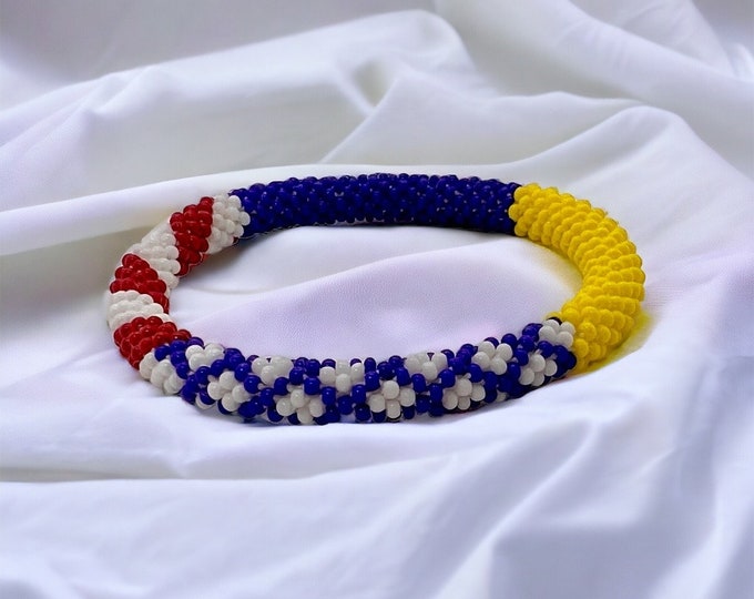 Beaded Bracelet - Slides on Easily - Handmade - Fits Most Wrists