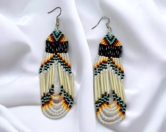 Porcupine Quill Earrings - Sea Green - Native American Made