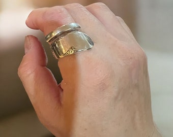 Spoon Ring - Sized to Fit - Antique Silver Spoon