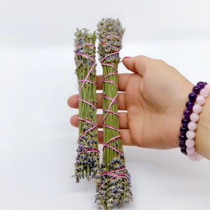 Lavender Smudge Bundles Grosso French Lavender Choose Size Sold Individually Highly Fragrant Lavender Smudge Wands image 2