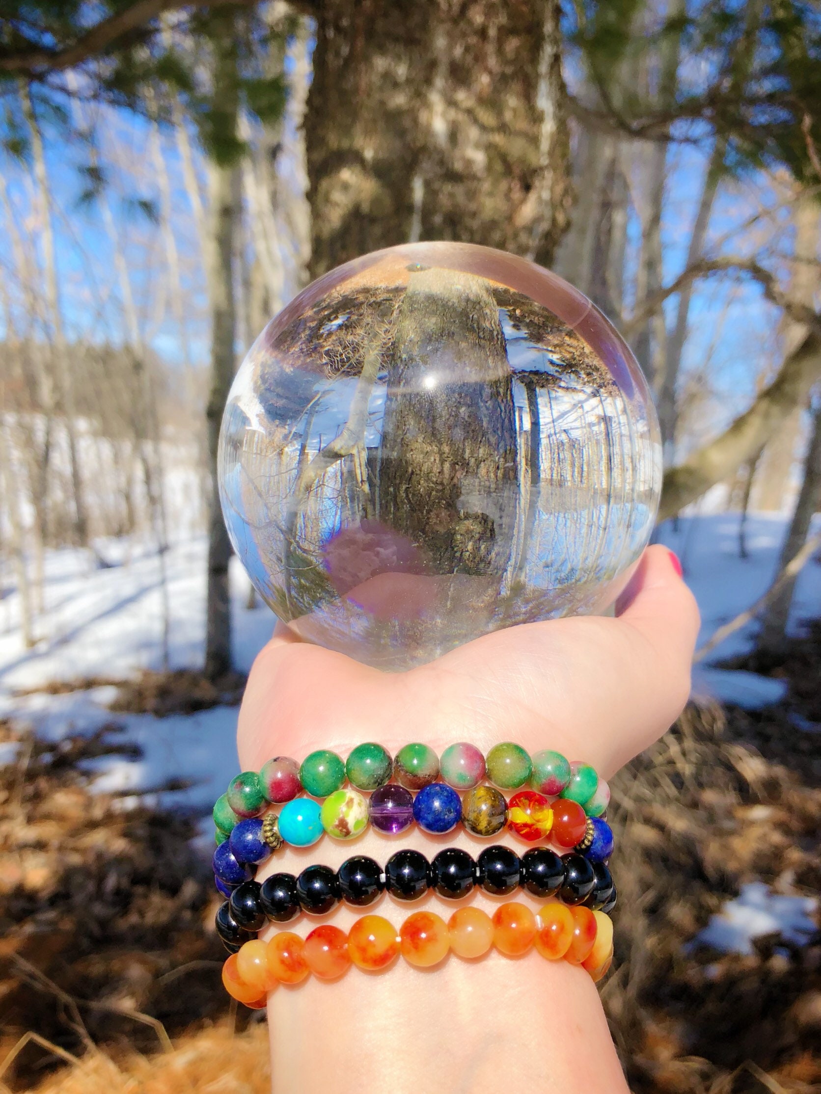 Quartz Crystal Ball 110mm Clear Quartz Stand Included Large