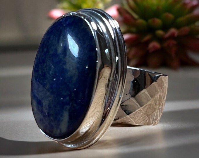 Size 10.5 Sodalite Ring Sterling Silver