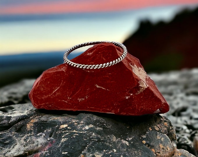 Sterling Silver Stacking Ring - Twisted .925 Silver - Handmade