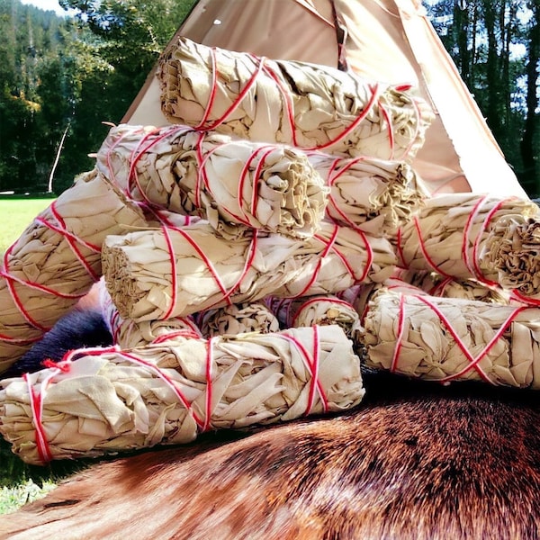 Biologische witte saliebundel - afzonderlijk verkocht - miniformaat - Native American - Smudge Stick - Salie Wand - Reiniging - Negativiteit verwijderen